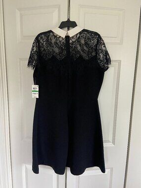 lace three quarter sleeve dress Dusty Blue A-Line Evening Gown | 3/4 Sleeve Lace Bodice Dress with Tulle  Overlay | Modest Formal Dress GL3629 main image 1